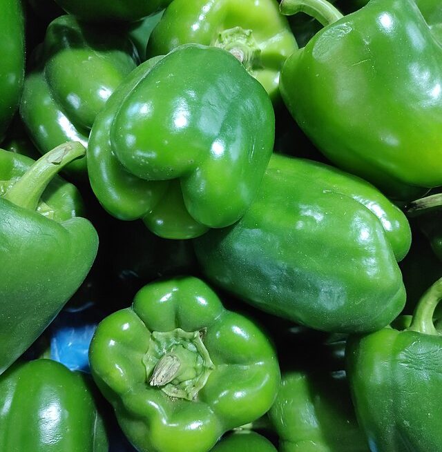 Green bell pepper: credit, Wikimedia Commons Green bell pepper