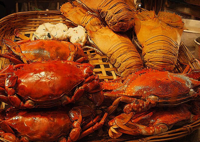 lobster and crab meat on a plate