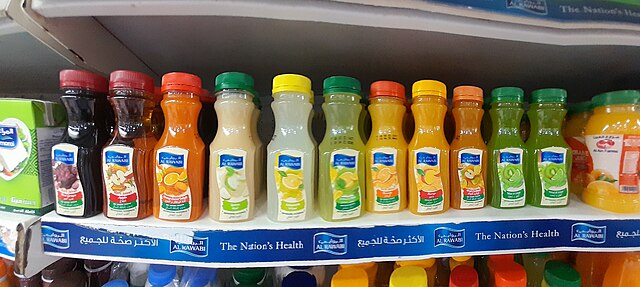 Bottled beverages in a UAE supermarket: Credit, Wikimedia Commons Beverage prices in UAE now depend on sugar content